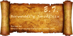Borvendég Tarzícia névjegykártya